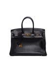 Hermès Birkin 35 In Black Evergrain Leather (2010)