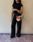Vintage Dior Silk Paisley Saddle Bag