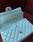 Chanel Medium Classic Double Flap In Tiffany Blue Lambskin (2019)