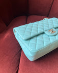 Chanel Medium Classic Double Flap In Tiffany Blue Lambskin (2019)