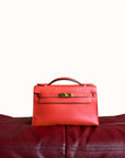 Hermès Kelly Pochette In Capucine Swift Leather (2015)
