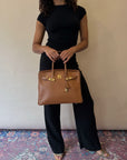 Hermès Birkin 35 In Gold Courcheval Leather (1998)