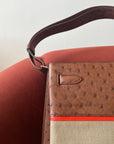 Hermès Limited Edition So Kelly 26 In Étrusque Ostrich & Toile (2012)