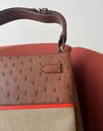 Hermès Limited Edition So Kelly 26 In Étrusque Ostrich & Toile (2012)