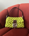 Fendi Vintage Lime Green Wool Baguette