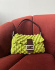 Fendi Vintage Lime Green Wool Baguette