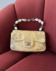 Chanel Stone Handle Mini Flap In Natural Python (2003)