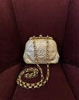 Chanel Vintage CC Metallic Gold Kiss Lock With Bijoux Chain (1989-1991)