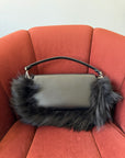 Fendi Fox Fur Crystal Embellished Python Trim Baguette (2026)