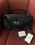 Fendi Fox Fur Crystal Embellished Python Trim Baguette (2026)