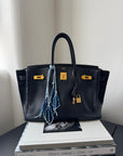 Hermès Birkin 35 In Indigo Ardennes (2003)