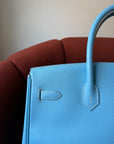 Hermès Candy Collection Birkin 35 Verso In Celeste Epsom / Bleu Mykonos (2011)