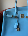 Hermès Candy Collection Birkin 35 Verso In Celeste Epsom / Bleu Mykonos (2011)