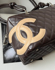 Chanel Cambon Ligne Bowler In Brown Lambskin (2005)