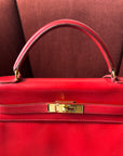 Hermès Kelly 32 in Rouge Vif Box Calf (1994)