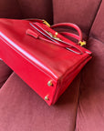 Hermès Kelly 32 in Rouge Vif Box Calf (1994)
