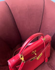 Hermès Kelly 32 in Rouge Vif Box Calf (1994)