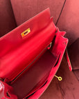 Hermès Kelly 32 in Rouge Vif Box Calf (1994)