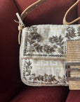 Fendi Vintage Embroidered Floral Sequin Zucca Baguette