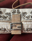 Fendi Vintage Embroidered Floral Sequin Zucca Baguette