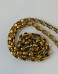 Chanel Vintage CC Metallic Gold Kiss Lock With Bijoux Chain (1989-1991)