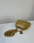 Chanel Vintage CC Metallic Gold Kiss Lock With Bijoux Chain (1989-1991)