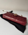 Chanel Burgundy East West Chocolate Bar Flap (2002-2003)