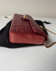 Chanel Burgundy East West Chocolate Bar Flap (2002-2003)