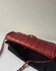 Chanel Burgundy East West Chocolate Bar Flap (2002-2003)