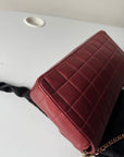 Chanel Burgundy East West Chocolate Bar Flap (2002-2003)