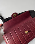 Chanel Burgundy East West Chocolate Bar Flap (2002-2003)