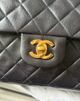 Chanel Vintage Medium Classic Double Flap In Navy Lambskin (1994-1996)