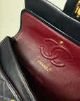 Chanel Vintage Medium Classic Double Flap In Navy Lambskin (1994-1996)