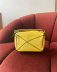 Loewe Mini Puzzle Bag In Yellow Python