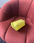 Loewe Mini Puzzle Bag In Yellow Python