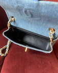Chanel Vintage Mini Square Flap In Light Blue Denim (1991)