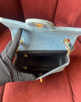 Chanel Vintage Mini Square Flap In Light Blue Denim (1991)