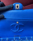 Chanel Classic Medium Double Flap In Blue Quilted Tweed (2023)