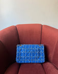 Chanel Classic Medium Double Flap In Blue Quilted Tweed (2023)