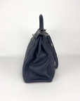 Hermès Kelly 40 In Bleu De Prusse Clemence Leather (2009)