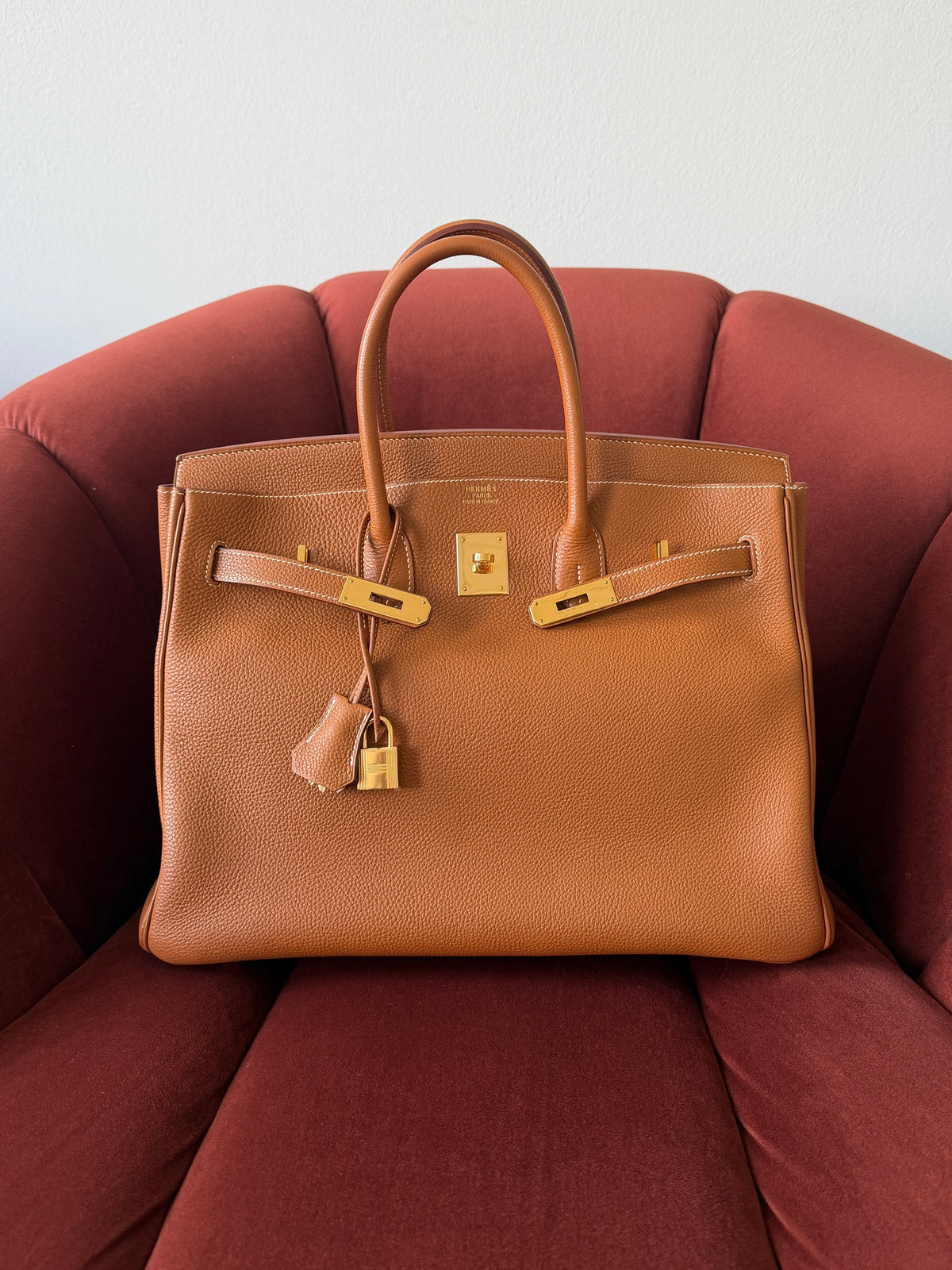 Hermès Birkin 35 In Gold Togo (2000)