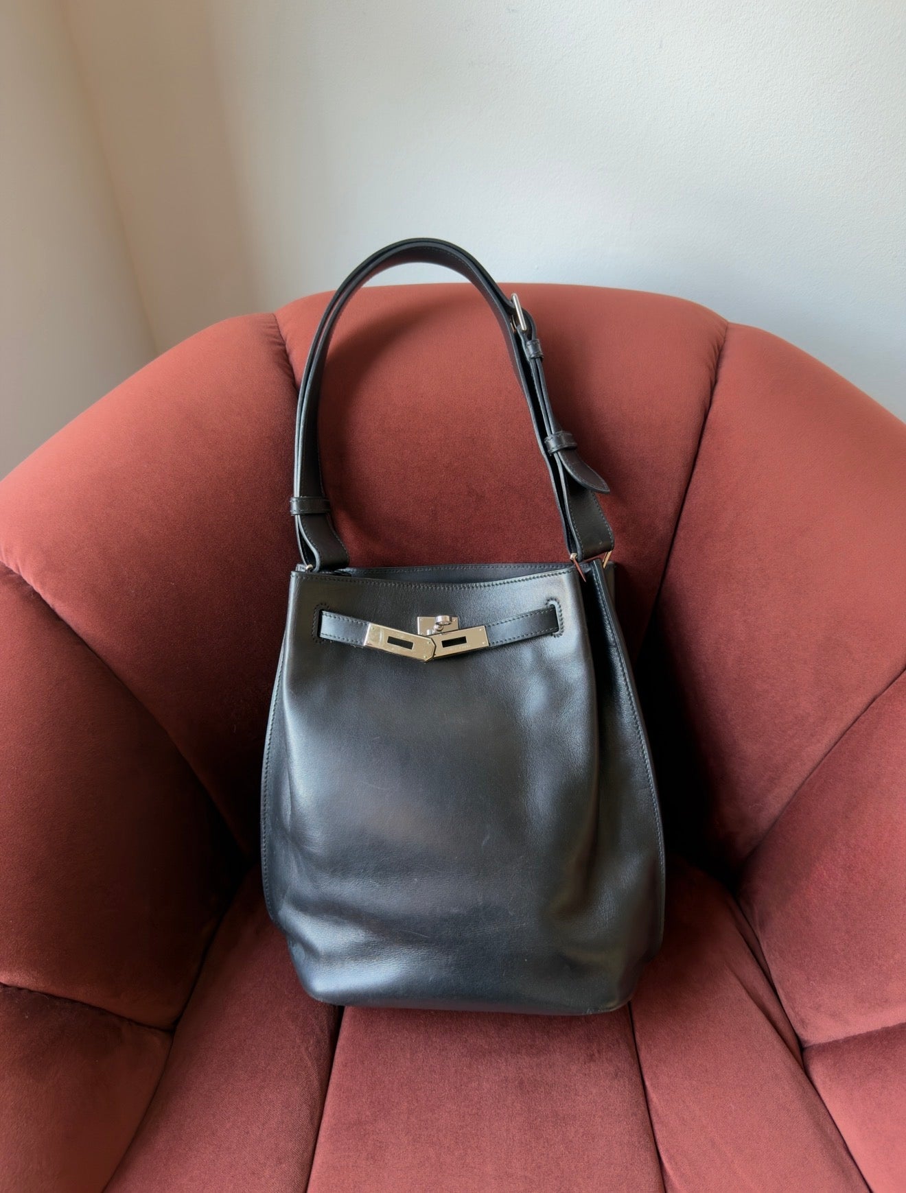 Hermès So Kelly 22 In Black Evercalf (2010)