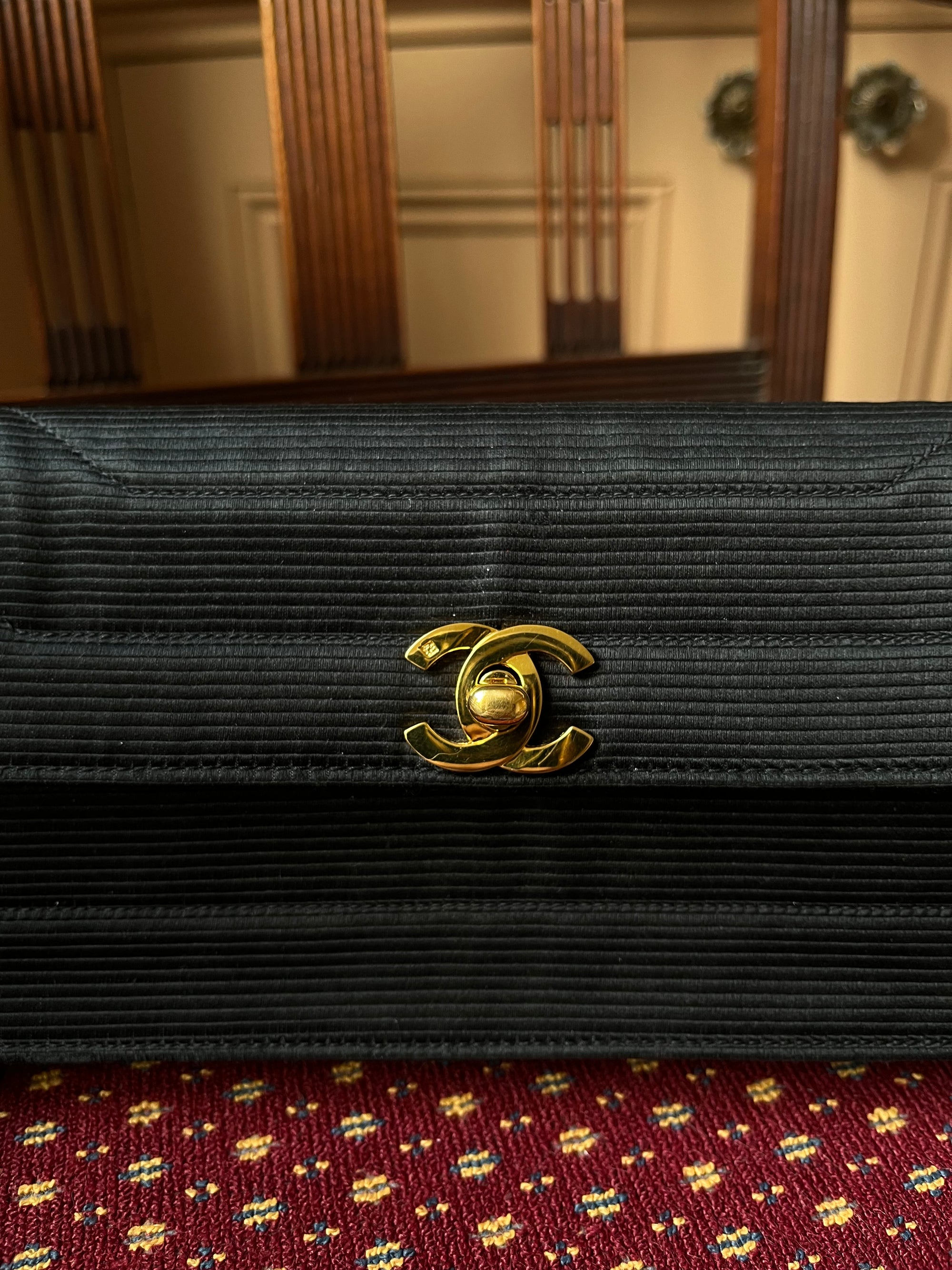 Chanel Vintage Satin Envelope Clutch (1991-1994)