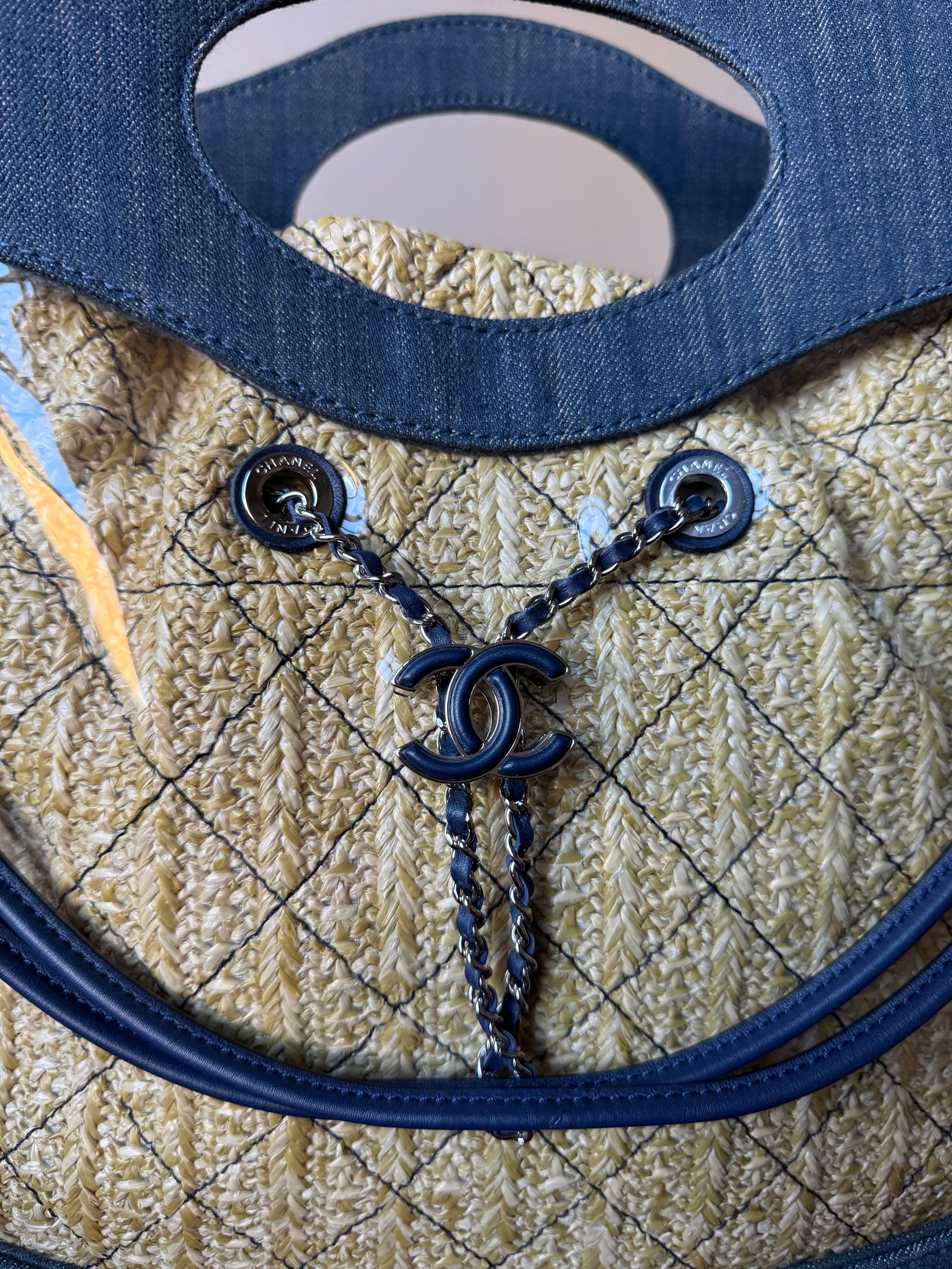 Chanel PVC Denim &amp; Raffia Tote (2019)