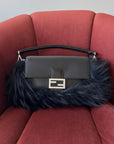 Fendi Fox Fur Crystal Embellished Python Trim Baguette (2026)