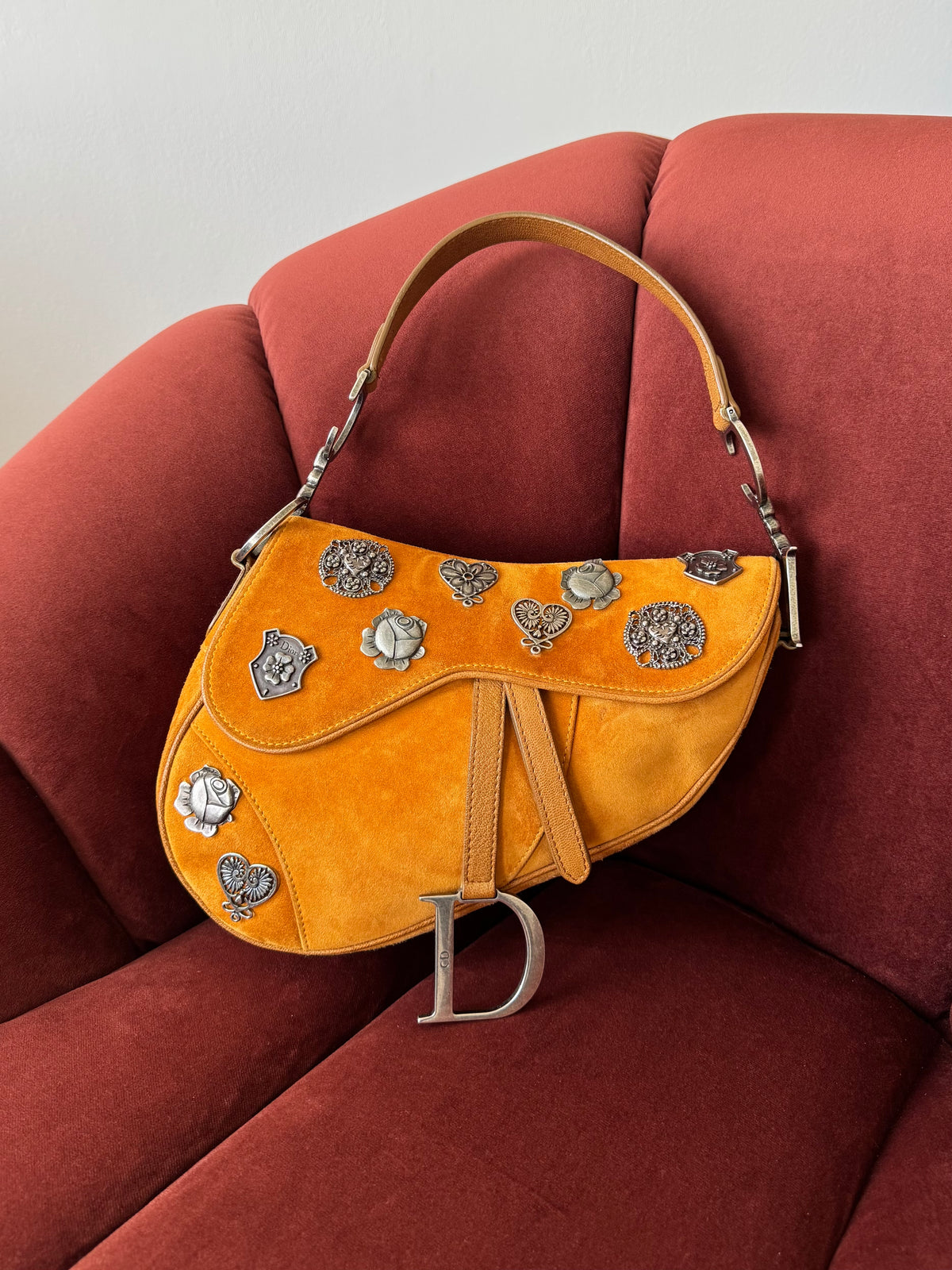 Dior by Galliano Limited Edition Embellished Suede Saddle Bag (2009)