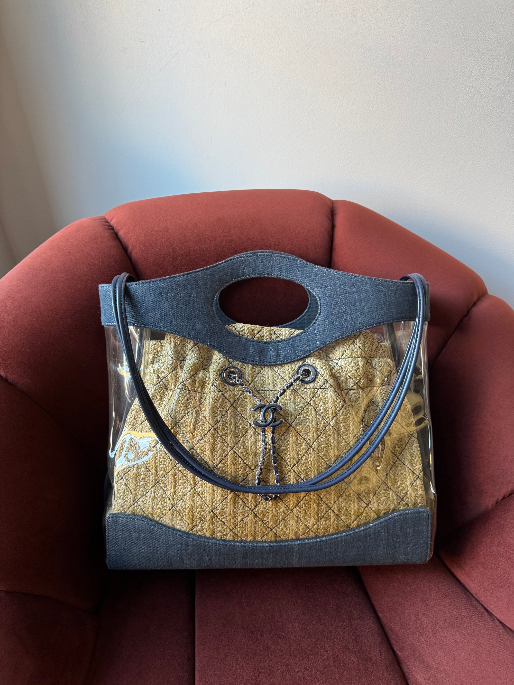 Chanel PVC Denim &amp; Raffia Tote (2019)