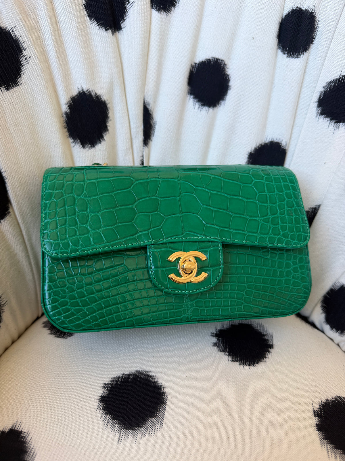 Chanel Mini Rectangle Flap In Emerald Green Alligator (2017)