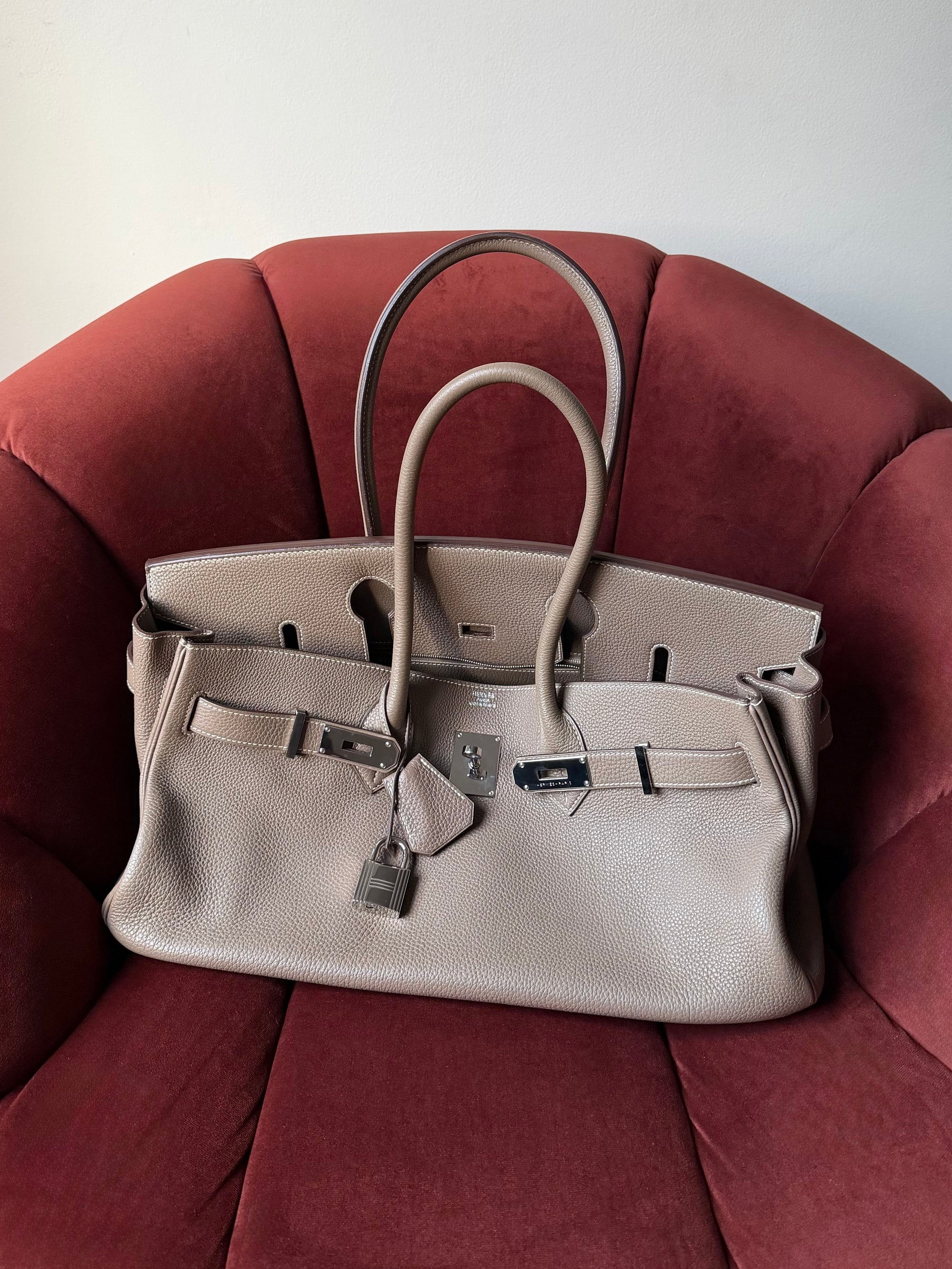 Hermès JPG Shoulder Birkin 42 In Etoupe Togo (2010)