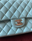 Chanel Medium Classic Double Flap In Tiffany Blue Lambskin (2019)